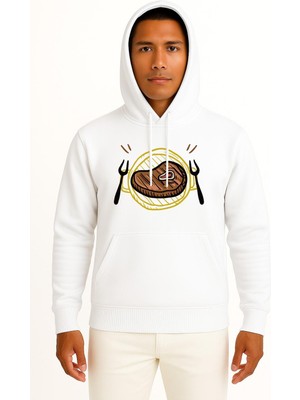 Bahriyeli Collection Kapüşonlu Barbecue Grill Picnic Food Lunch Göğüs Tasarımlı Unisex Sweatshirt