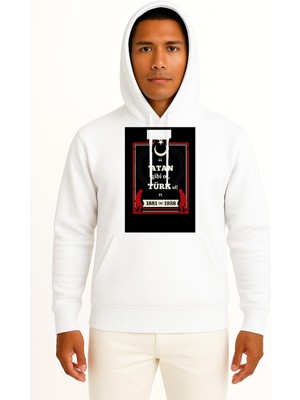Bahriyeli Collection Kapüşonlu Atan Gibi Ol Türk Ol Atatürk Göğüs ve Sırt Tasarımlı Unisex Sweatshirt