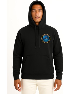 Bahriyeli Collection Kapüşonlu Tcg Bora P-338 Cep ve Sırt Tasarımlı Unisex Sweatshirt