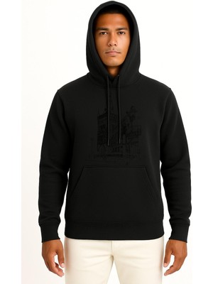 Bahriyeli Collection Kapüşonlu Old Town Prague Elements - Çek Cumhuriyeti Göğüs Tasarımlı Unisex Sweatshirt