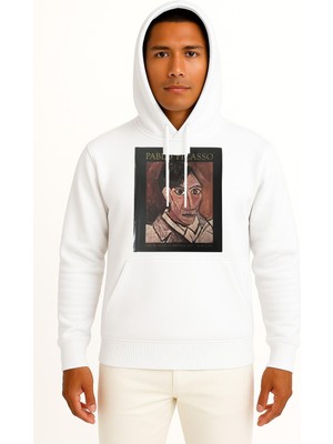Bahriyeli Collection Kapüşonlu Pablo Picasso, Retrospektif Picasso'nun Mavi Dönemi Göğüs Tasarımlı Unisex Sweatshirt