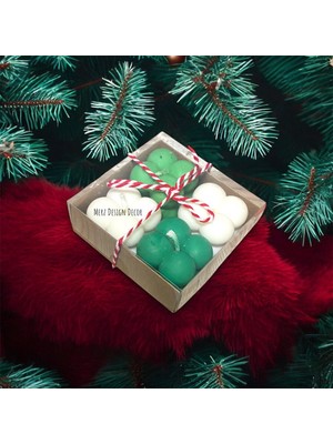 Merz Design Decor Kraft Kutuda Yılbaşı Yeni Yıl Noel Için 4 Lü Mini Hediyelik Bubble %100 Doğal Soya Wax Mum Set