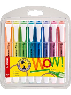 Swing Cool Fosforlu Kalem - Çeşitli Renklerde, 8'li Cüzdan