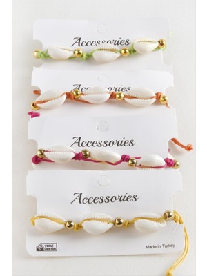 Bijuteri Net Deniz Kabuğu Makrome Ip Bileklik