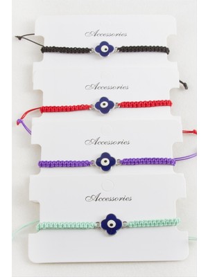 Bijuteri Net Çiçek Makrome Örgülü Bileklik