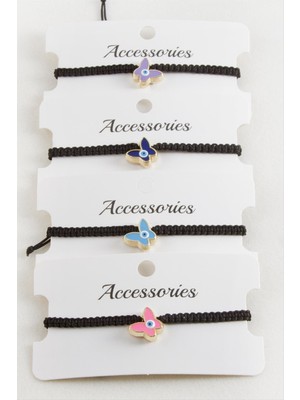 Bijuteri Net Kelebek Makrome Örgülü Bileklik