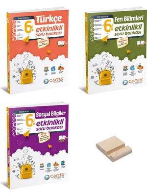 Çanta Yayınları 6. Sınıf Türkçe Fen Bilimleri ve Sosyal Bilgiler 3lü Set + Telefon Standı