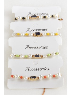 Bijuteri Net Fil Boncuk Inci Makrome Ip Bileklik