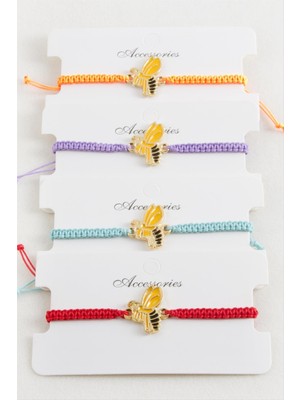 Bijuteri Net Arı Makrome Örgülü Bileklik