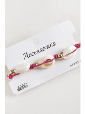 Bijuteri Net Deniz Kabuğu Makrome Ip Bileklik