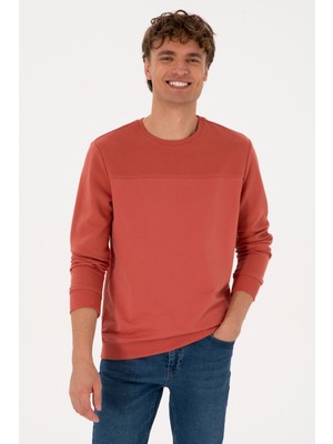 U.S. Polo Assn. Erkek Regular Fit Bisiklet Yaka Gül Kurusu İnce Sweatshirt 50315455-VR026