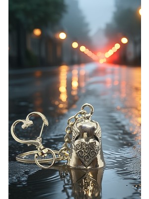 Çelik Motor Şans Çanı Guardian Bell Kanatlı Kalp Model Anahtarlık Koruyucu Motosiklet Luck Bell