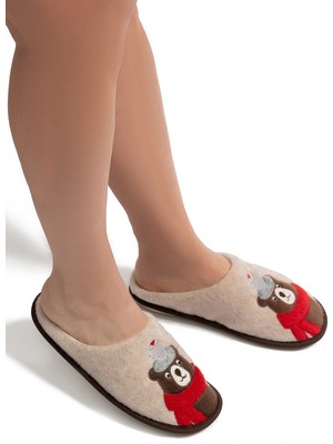 Twigy Cafe Kadın, Garson Boy Ev Terliği Koyu Bej 35/39