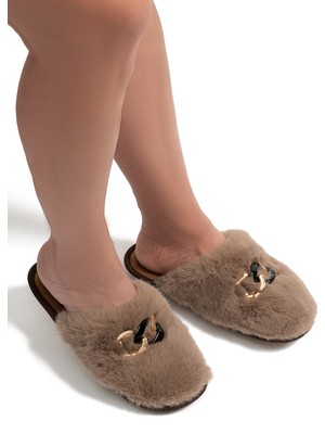 Twigy Perla Peluş Kadın Ev Terliği Bej 37/41