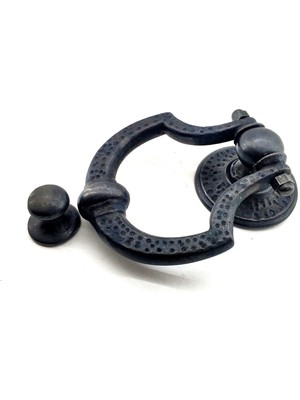 Skygo Antika Tarz Dekoratif Pirinç Dövme Kapı Tokmağı, Taktak - 150x105 mm, Oksit