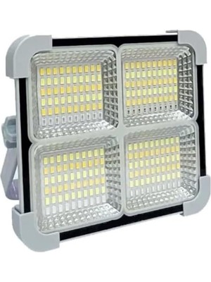 Solar LED Projektör Gri Renk Cata 200W Güneş Enerjili Portatif LED Işık Taşınabilir Sokak Aydınlatması