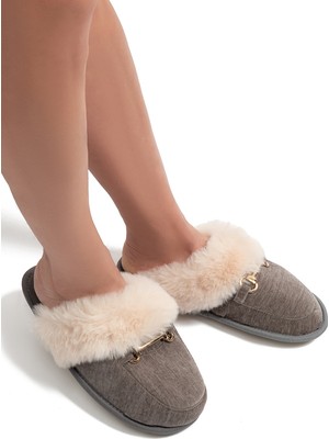 Twigy Maya Kadın Tokalı Ev Terliği Gri 37/41