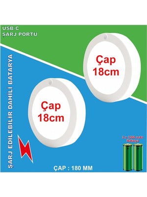 Pearl Shop Şarjlı Hareket Sensörlü LED AYDINLATMA/GT-CL05-2 Adet