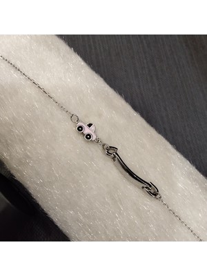 Generic 925 Ayar Gümüş Mor Arabalı Model Bebek/çocuk Bilekliği -Şık Tasarım- Isim Yazdırılabilir. 17 (+4)Cm - 1 mm