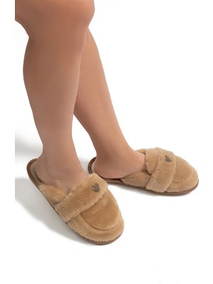 Twigy Mammy Peluş Kadın Ev Terliği Bej 37/41