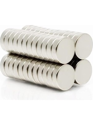 Adet 10X3 mm Yuvarlak Güçlü Neodyum Mıknatıs (Çap 10 mm Kalınlık 3 Mm)