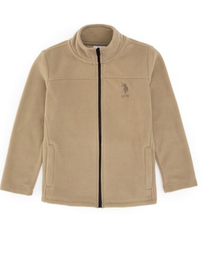 U.S. Polo Assn. Kız Çocuk Açık Haki Fermuarlı Polor Sweatshirt 50317875-VR183