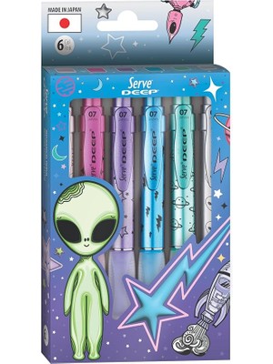 Deep M.kur Kalem Uzay Tema Metalik 6 Lı Kutu Set-B