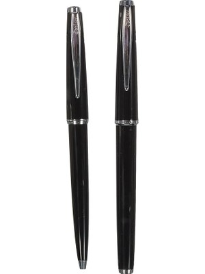 Vintage 33 Dolma Kalem &amp; Tükenmez Kalem Takım Siyah