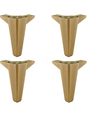 4 Adet Sedir Lüks Mobilya Kanepe Sehpa Tv Ünitesi Koltuk Ayağı 15 cm Desenli Açık Ceviz Baza Ayak (4 Adet)