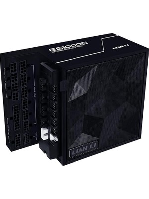 Pearl Shop Li Edge SERISI-1000W Tam Modüler Güç Kaynağı (Fan Hub Dahil) - Gold-Atx 3.0, 3.1-Pcıe 5.1-L-Şekilli Çift Bölmeli Kasa Için TASARIM-120MM Fdb Fan-4 USB Aygıtına Kadar Destekler - Siyah