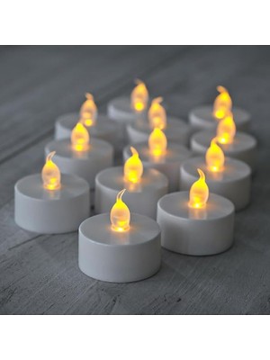 Pearl Shop Pilli LED Tealight T-Light Mum Pilli Mum LED Işık Sıcak Sarı Renk Dekorasyon Süsleme Düğün Kına Organizasyon (6)