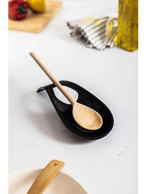 Pearl Shop Akrilik Siyah Tezgah Üstü Kirli Kaşıklık &amp; Kepçe Altlığı