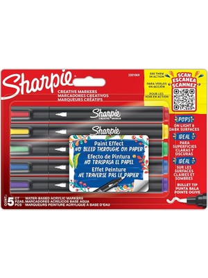 Pearl Shop Creative Marker Akrilik Boya Kalemleri | Su Bazlı Boya Kalemi Fırça Uçlu | Mürekkep Kağıdı Geçirmez ve Çoğu Yüzey Üzerine Yazar | 5 Adet"