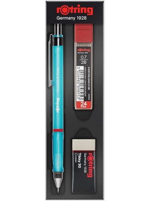 Pearl Shop Visuclick Versatil Kalem 3’lü Okul Seti, Uçlu Kalem 0.7 Mm, 0.7 Uç 2b, Silgi Hediye - Mavi