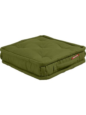 Pearl Shop Bisküvi Minder Petek Önü Palet Üstü Minderi Fransız Minder Bank ve Bahçe Minderi 55X55X14 cm (Yeşil)