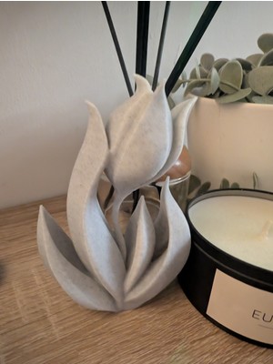 TSC Lale Dekoru Mermer Desen Ev Dekorasyon Hediyelik Eşya