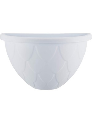Pearl Shop DD02 Damla Duvar Saksısı Askı Aparatlı 29,5cm, 2.4 Litre Beyaz