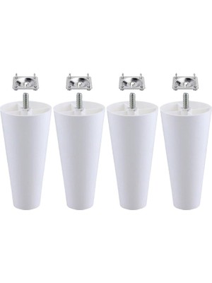 Pearl Shop Adet Plastik Ayak 14 cm Mobilya Sehpa Kanepe Ünitesi Koltuk Ayağı Baza Ayakları Beyaz Aparat Dahil