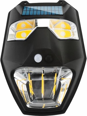 Pearl Shop Solar Güneş Enerjili Lamba Panter 2 Cop LED Hareket Sensörlü 5 Işık Modlu Aplik Su Geçirmez Duvar Teras Veranda Bahçe Agaç Patika Garaj Balkon Dekorasyon Aydınlatması