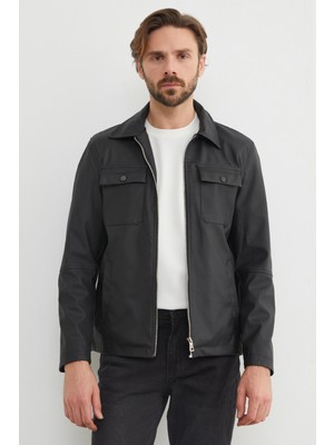 FullaModa Cepli Suni Deri Ceket