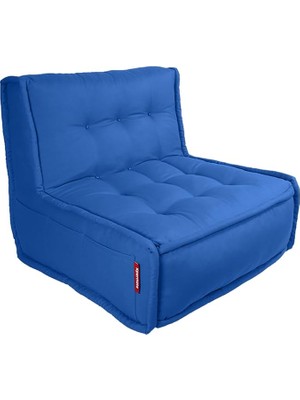 Pearl Shop Zen Sırtlı Minder Koltuk Iskandinav Tarzı Ergonomik Yer Koltuğu Sırtlıklı Oturma Minderi 80X60X30 (Mavi)