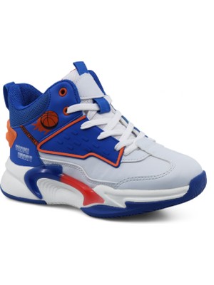 Khayt Hido Ortopedik Taban Çocuk Basketbol Ayakkabı Yüksek Bilekli Mavi Renkli Spor Ayakkabı