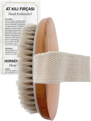 Pearl Shop Doğal At Kılı FIRÇASI%100 At Kılı Selülit Fırçası Saklama Keseli