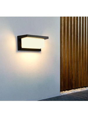 Pearl Shop Geldi Bahçe Aydınlatması LED Işık 12W Beyaz Günışığı Işık Zita Ultra Şapkalı Bahçe Duvar Aplik Su Geçirmez (Gün Işığı 3000K)