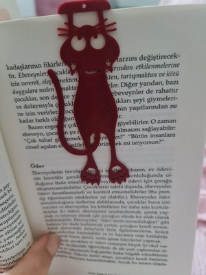 TSC 5li Kitap Ayracı Sevimli Kedi Kitap Ayraç Kırmızı Renk