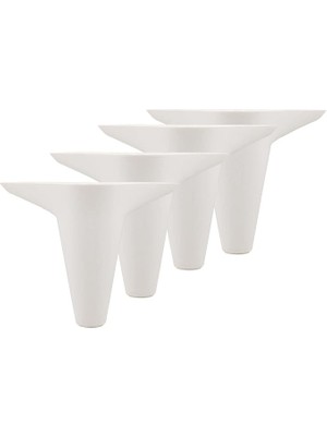 Pearl Shop Aspen Mobilya Kanepe Sehpa Puf Koltuk Ayağı 12 cm Beyaz Baza Ayak (4 Adet)
