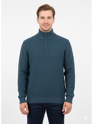 Modaplaza Erkek Yaka Fermuarlı Triko Kazak 220