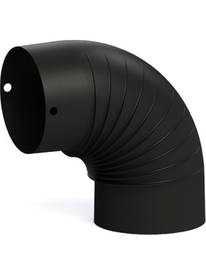 Pearl Shop Bbq &amp; Soba Mat Siyah Emaye Soba Borusu A Dirseği-Çap: 13 cm