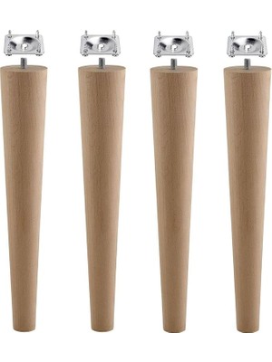 Pearl Shop Ahşap Mobilya Ayağı 4 Adet Aparatlı 40 cm Sehpa Zigon Orta Masa Puf Tabure Tv Ünitesi Ayakları M8