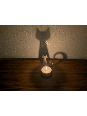 TSC Cadılar Bayramı Minik LED Mumluk 12CM Kedicik